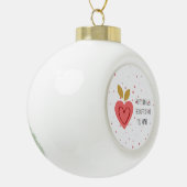 引用文やる気を起こさせるのクリスマス家族の写真 セラミックボールオーナメント (左)