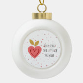 引用文やる気を起こさせるのクリスマス家族の写真 セラミックボールオーナメント (正面)