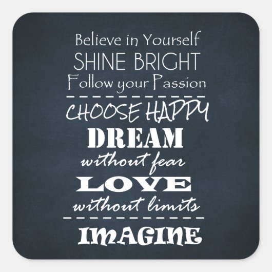 引用文やる気を起こさせるの主張 スクエアシール (正面)