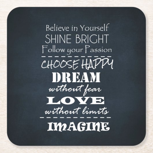 引用文やる気を起こさせるの主張 スクエアペーパーコースター (正面)