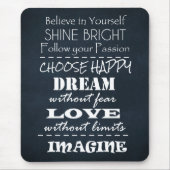 引用文やる気を起こさせるの主張 マウスパッド (正面)