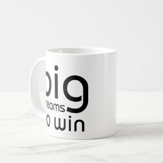 引用文やる気を起こさせるの大きな夢が勝つ コーヒーマグカップ (正面左)