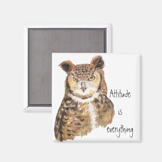 引用文やる気を起こさせるの姿勢はフクロウの全てだ マグネット (正面/裏面)