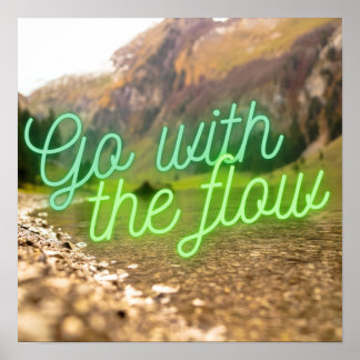 引用文やる気を起こさせるは流れの川で行く ポスター