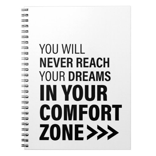 引用文やる気を起こさせるアートドリームズファクショナル引用文 ノートブック (正面)