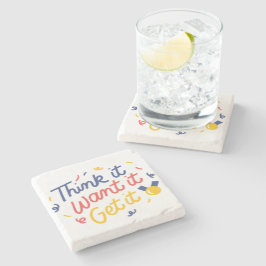 引用文やる気を起こさせるアート ストーンコースター