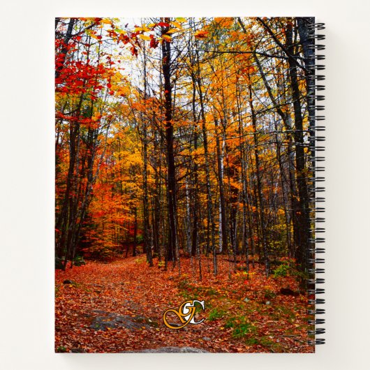 引用文やる気を起こさせるオータムウッズニューハンプシャー ノートブック (裏面)