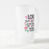 引用文やる気を起こさせるコーヒーカップ フロストグラスビールジョッキ (正面右)