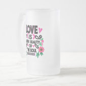 引用文やる気を起こさせるコーヒーカップ フロストグラスビールジョッキ (正面左)