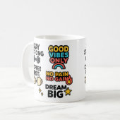 引用文やる気を起こさせるコーヒー&フィットネスマグカップ コーヒーマグカップ (正面左)