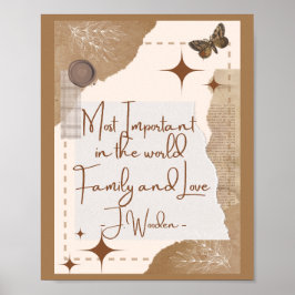 引用文やる気を起こさせるタイポグラフィファミリーピースラブ ポスター