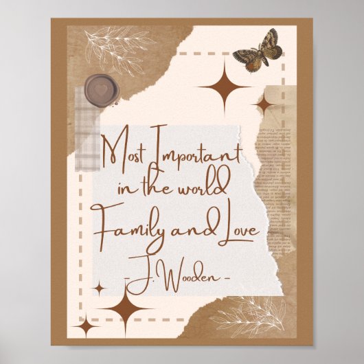 引用文やる気を起こさせるタイポグラフィファミリーピースラブ ポスター (正面)