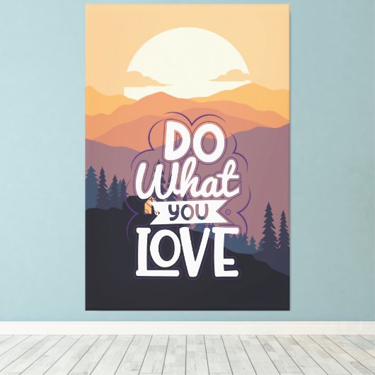 引用文やる気を起こさせるデザイン好きなことをする キャンバスプリント (インサイチュ (ウッドフロア))