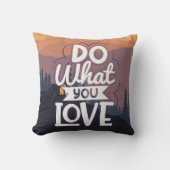 引用文やる気を起こさせるデザイン好きなことをする クッション (正面)