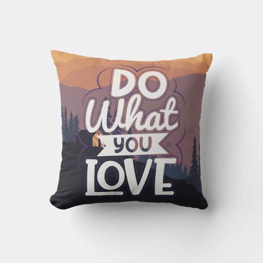 引用文やる気を起こさせるデザイン好きなことをする クッション (正面)