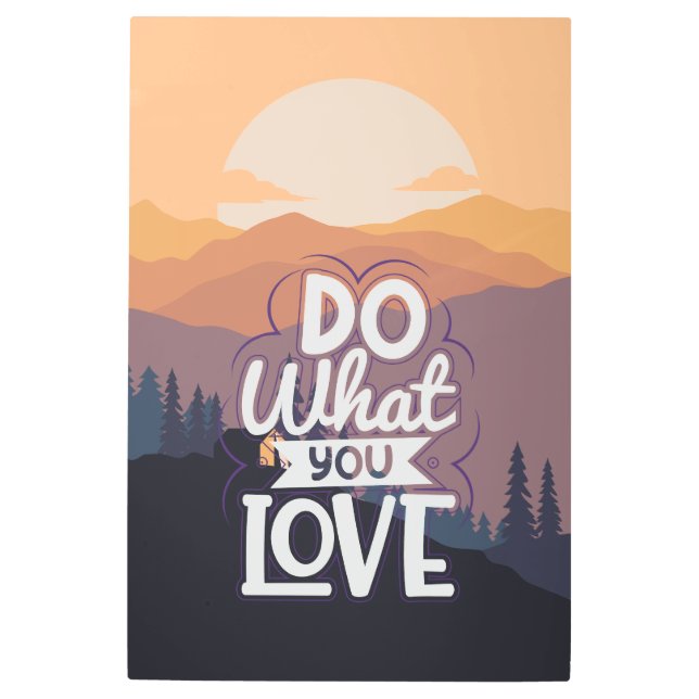 引用文やる気を起こさせるデザイン好きなことをする メタルプリント (正面)