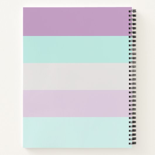 引用文やる気を起こさせるドードルアンドストライプ薄紫ミント ノートブック (裏面)