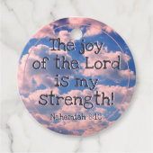 引用文やる気を起こさせるバイブル聖句パステルピンククラウド フェイバータグ (正面)