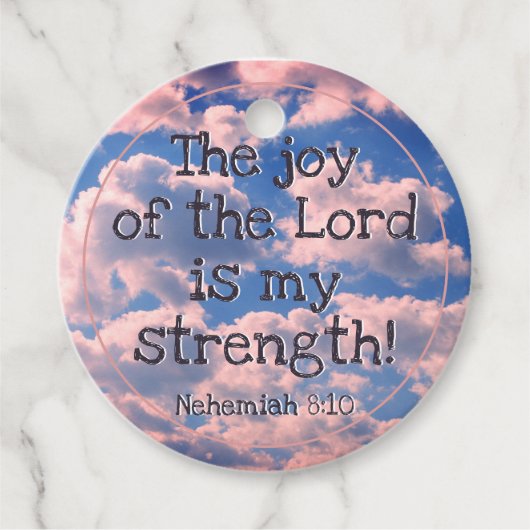 引用文やる気を起こさせるバイブル聖句パステルピンククラウド フェイバータグ (正面)