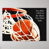 引用文やる気を起こさせるバスケットボールショットアートポスター ポスター (正面)