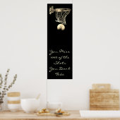 引用文やる気を起こさせるバスケットボールドアヴィンテージセピア ポスター (キッチン)