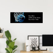 引用文やる気を起こさせるバスケットボールブルーブラックポスター ポスター (ホームオフィス)