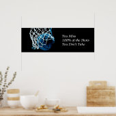 引用文やる気を起こさせるバスケットボールブルーブラックポスター ポスター (キッチン)