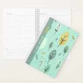 引用文やる気を起こさせるパステルグリーンボホパターン プランナー手帳 (ディスプレー)