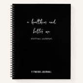 引用文やる気を起こさせるフィットネス減量仕訳帳 ノートブック (正面)