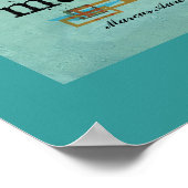 引用文やる気を起こさせるポスターティール(緑がかった色)ブルー ポスター (角)