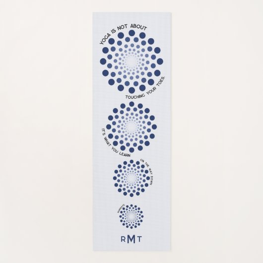 引用文やる気を起こさせるマンダラパープルモノグラモダンム ヨガマット (正面)