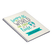 引用文やる気を起こさせるリネンノートブック先生 ノートブック (右側)