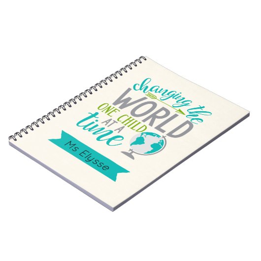 引用文やる気を起こさせるリネンノートブック先生 ノートブック (左側)