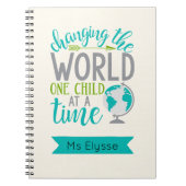 引用文やる気を起こさせるリネンノートブック先生 ノートブック (正面)