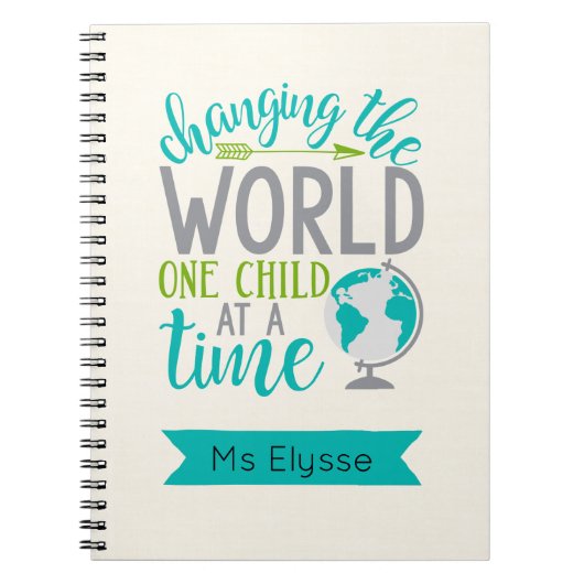 引用文やる気を起こさせるリネンノートブック先生 ノートブック (正面)