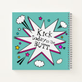 引用文やる気を起こさせる漫画ブックの爆発 ノートブック (裏面)