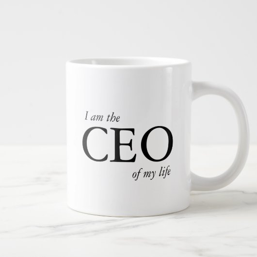 引用文やる気を起こさせる私は私の人生のCEOである ジャンボコーヒーマグカップ (右)