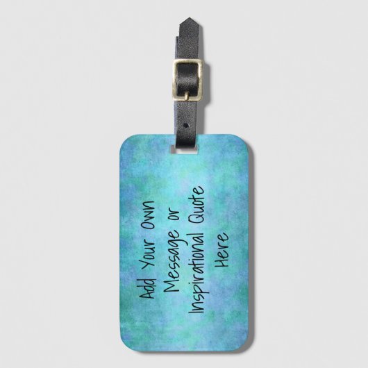 引用文やる気を起こさせる青水色 ラゲッジタグ (正面縦)