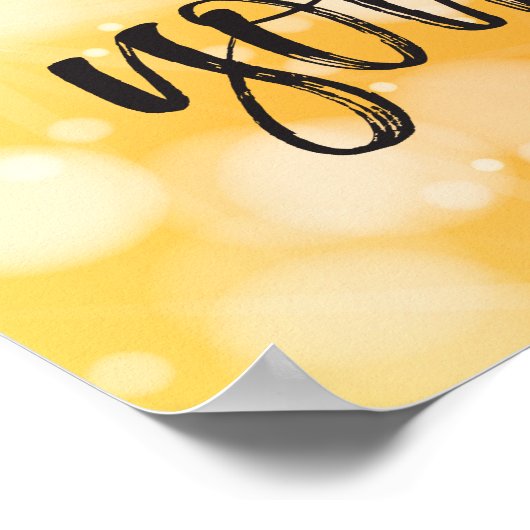 引用文やる気を起こさせる1日イエロースパークルズポスター ポスター (角)