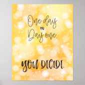 引用文やる気を起こさせる1日イエロースパークルズポスター ポスター (正面)