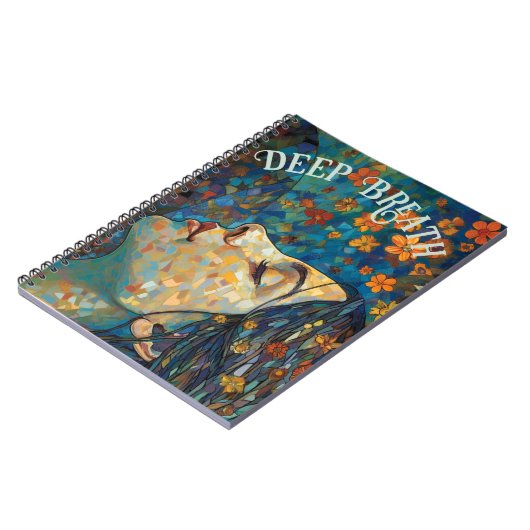 引用文やる気を起こさせる、ボホの花ブルーとオレンジ。 ノートブック (左側)