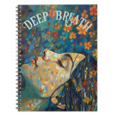 引用文やる気を起こさせる、ボホの花ブルーとオレンジ。 ノートブック (正面)