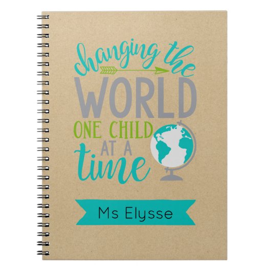 引用文やる気を起こさせる Kraft先生 ノートブック (正面)