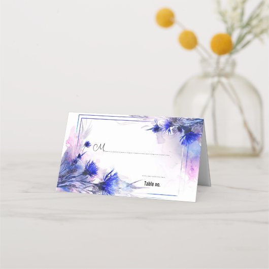 引用文をバックに💙Cornflower Reverie プレイスカード (正面)