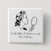 引用文を強くぶつけているおもしろいで、エレガントな人 缶バッジ (正面)