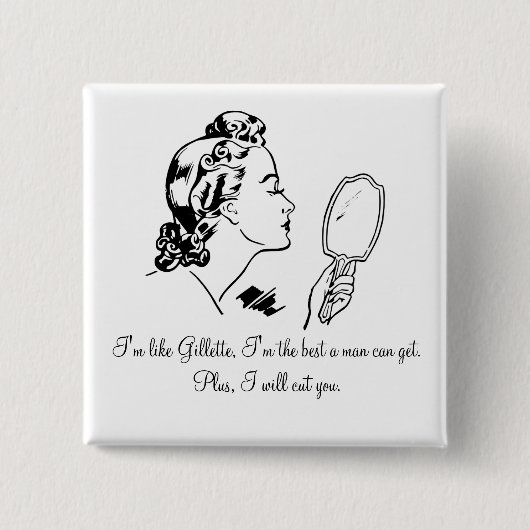 引用文を強くぶつけているおもしろいで、エレガントな人 缶バッジ (正面)