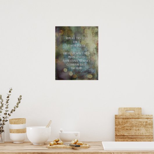 引用文を追加するか、ライトを茶色グランジ色にコピー ポスター (キッチン)