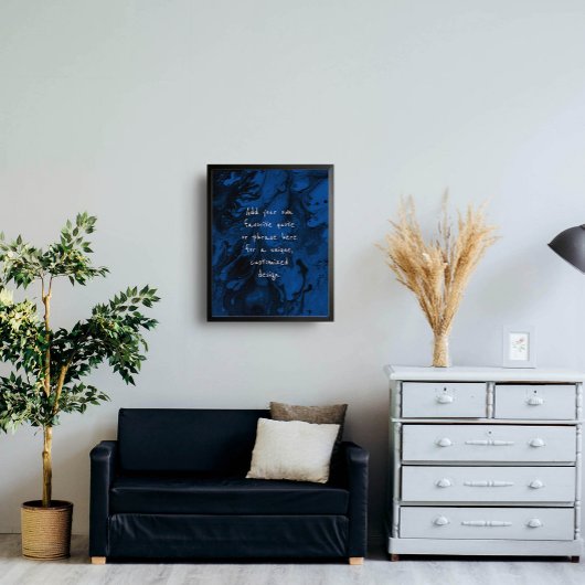 引用文を追加カスタムする黒い大理石ブ王室のルー ポスター