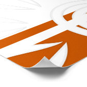 引用文を追加カスタムストライプ花Burnt Orange ポスター (角)