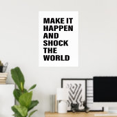 引用文アート成功ライフヒント単語文字アートTシャツ ポスター (ホームオフィス)